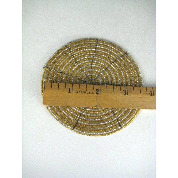 Kim Seybert NYC Beaded Coasters Set Of 4 With Sheer Pouch India - Picture 8 of 9